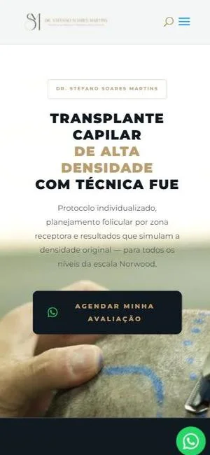 Site do Dr. Stéfano Martins no celular